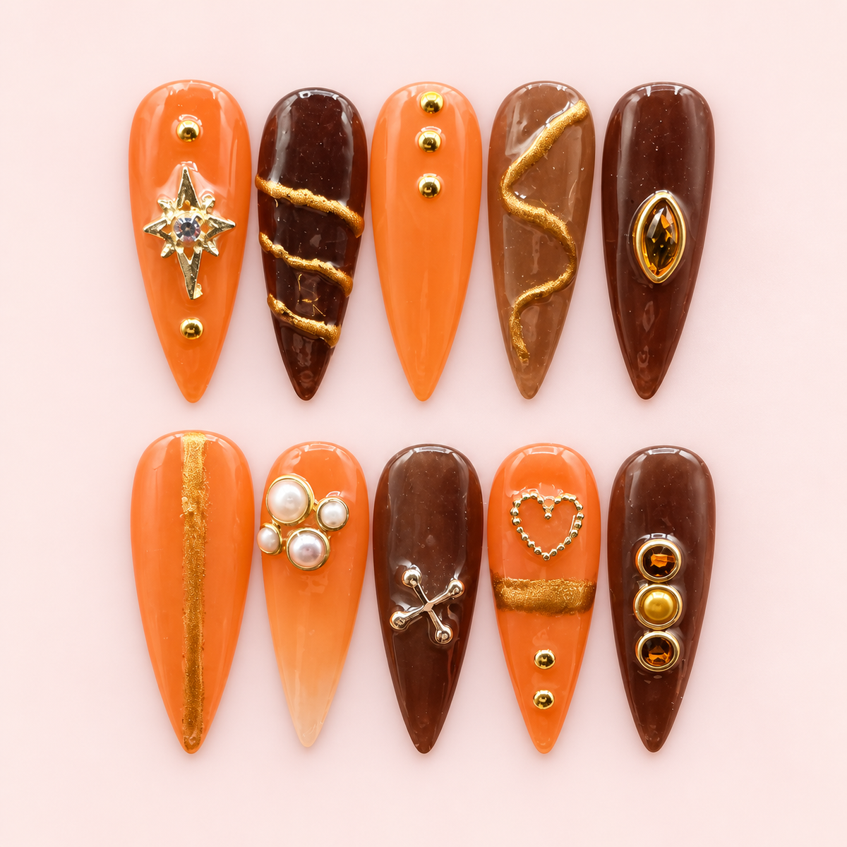 Amber Luxe Stiletto Press-On Nails